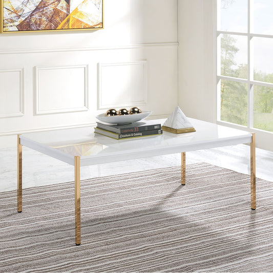 Otrac - Coffee Table - White & Gold
