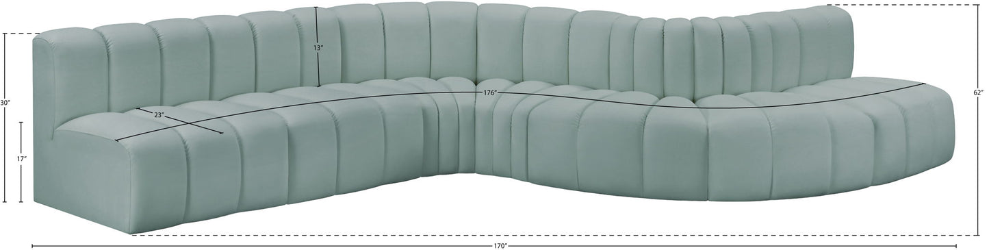 Arc - Faux Leather 7 Piece Modular Sofa