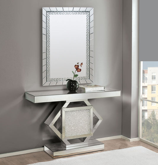 Nowles - Console Table - Mirrored & Faux Stones