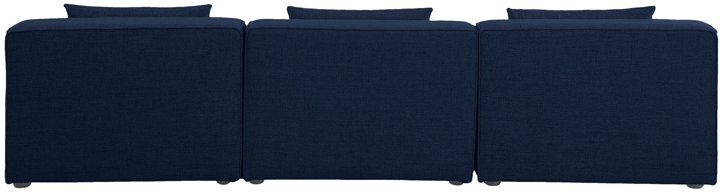 Cube - Linen Modular 3 Seat Armless Sofa