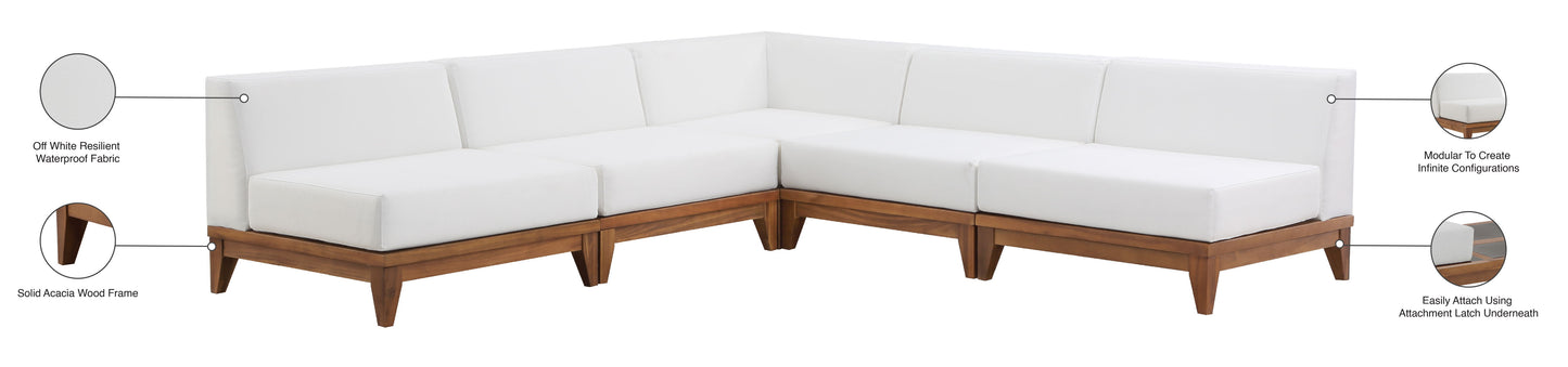 Rio - 5 Piece Fabric Modular Sectional - Off-White