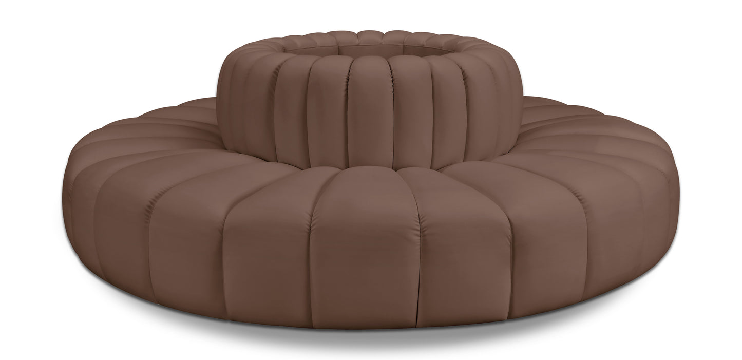 Arc - Faux Leather 8 Piece Round Modular Sofa
