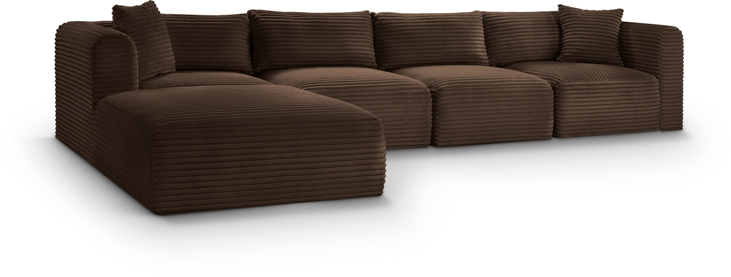 Shaggy - 5 Piece Modular Sectional With Ottoman