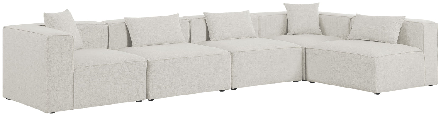 Cube - Linen 5 Piece Modular Sectional