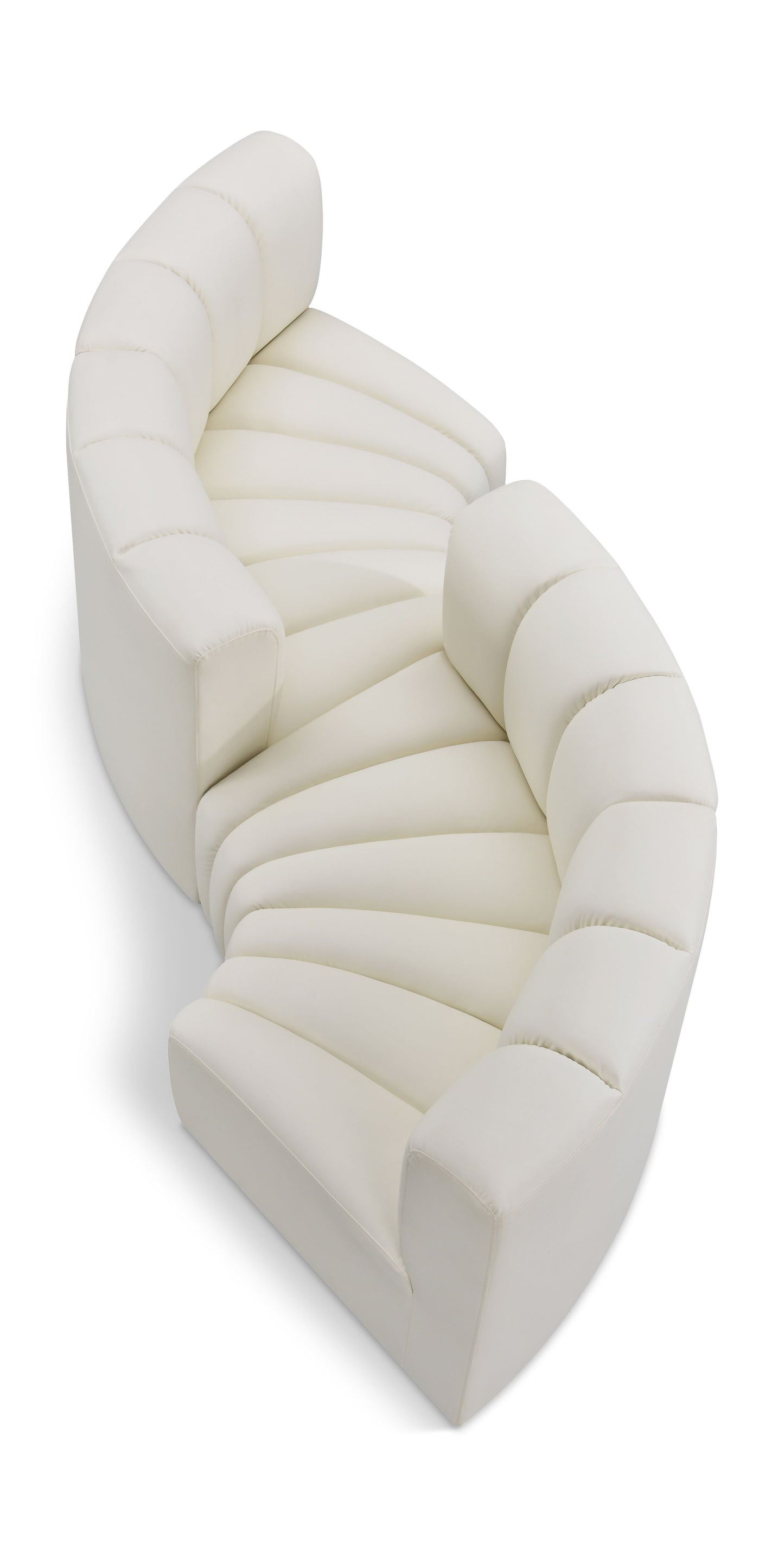 Arc - Faux Leather 4 Piece Curved Modular Sofa