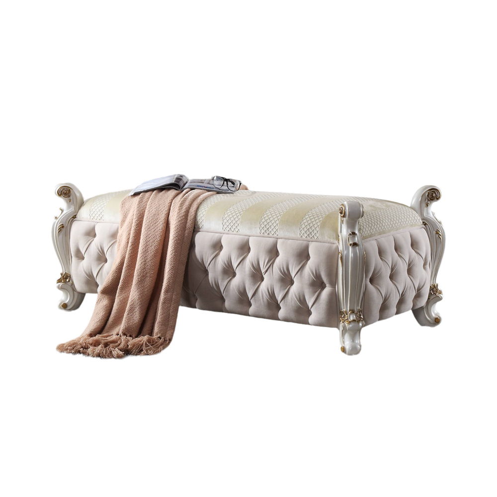 Picardy - Bench - Fabric & Antique Pearl