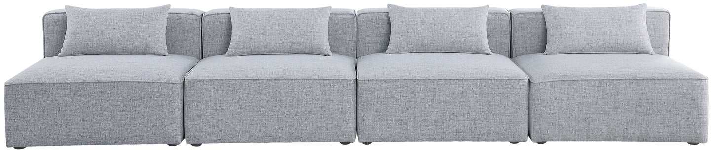Cube - Linen Modular 4 Seat Armless Sofa