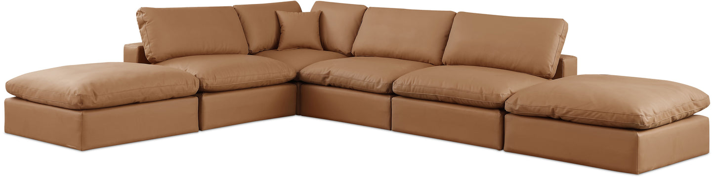 Comfy - 6 Piece Faux Leather Modular Sectional