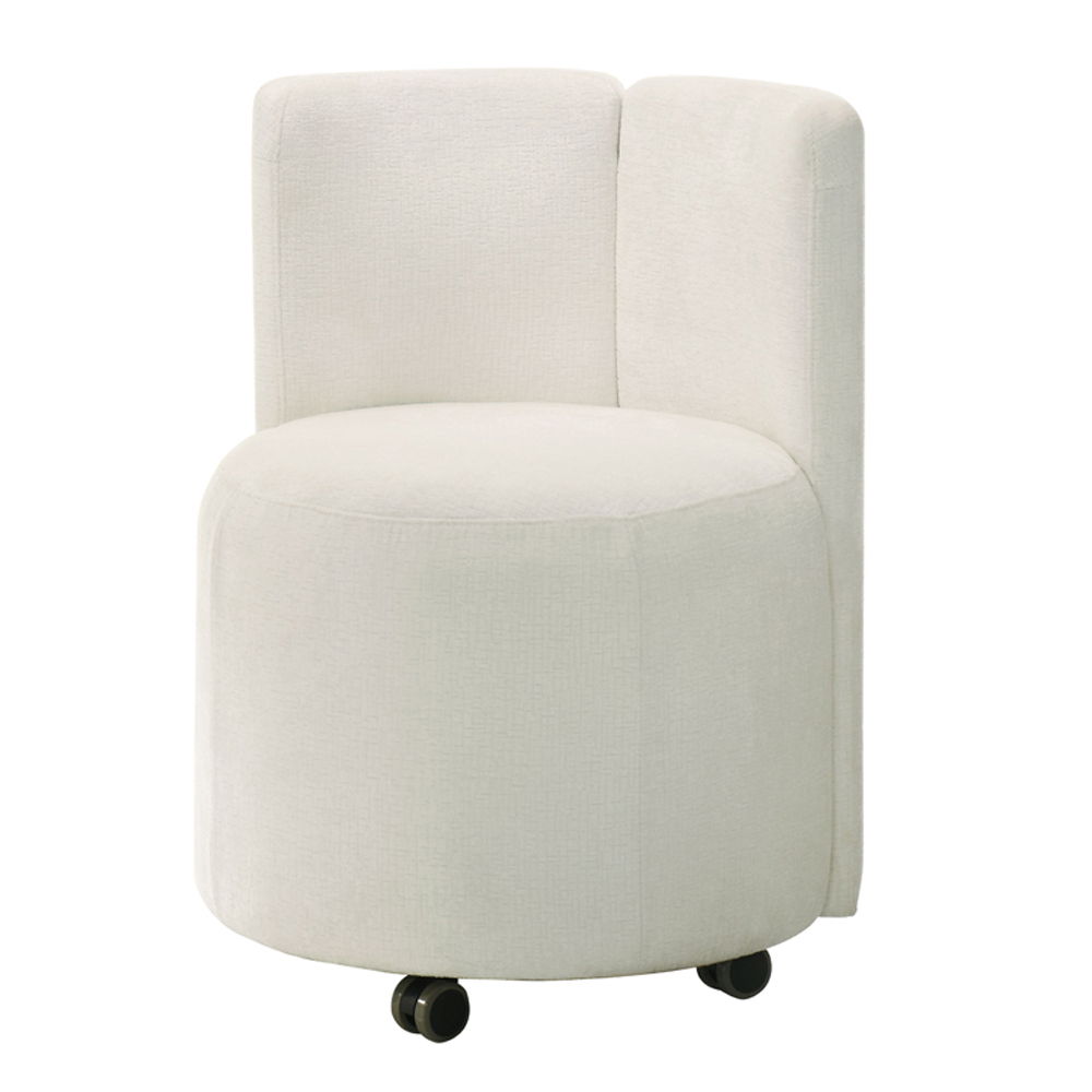Blayde - Side Chair With Swivel (Set of 2) - White Chenille Fabric