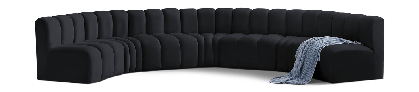 Arc - Velvet 7 Piece U-Shaped Modular Sofa