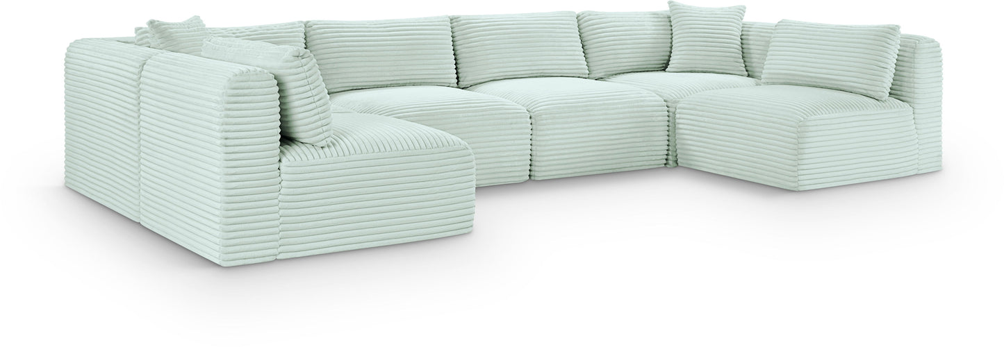 Shaggy - 6 Piece Modular U-Shaped Armless Sectional