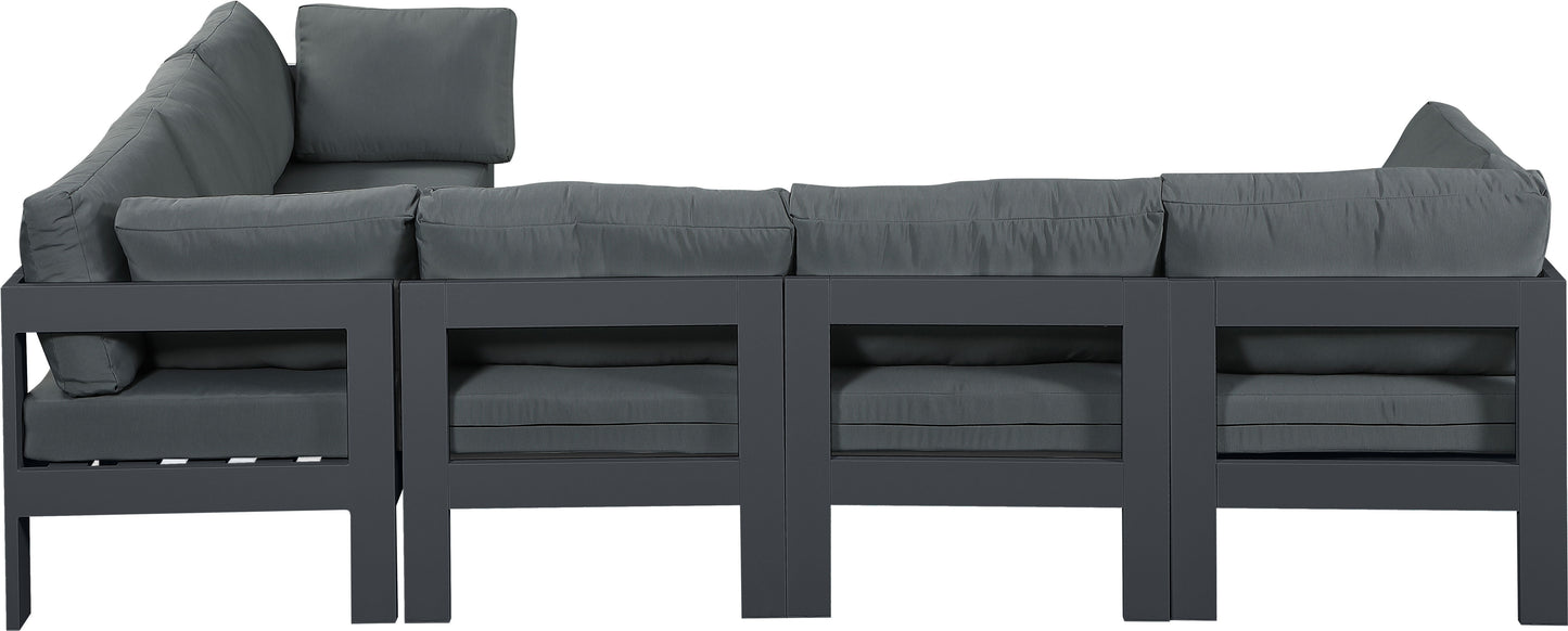 Nizuc - Outdoor Patio 6 Piece Modular Sectional With Gray Frame