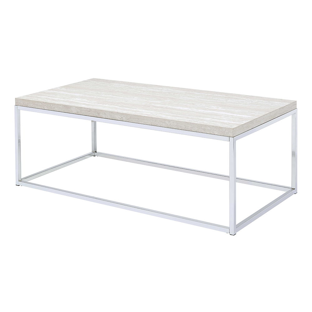 Snyder - Coffee Table - Engineered Stone Top & Chrome