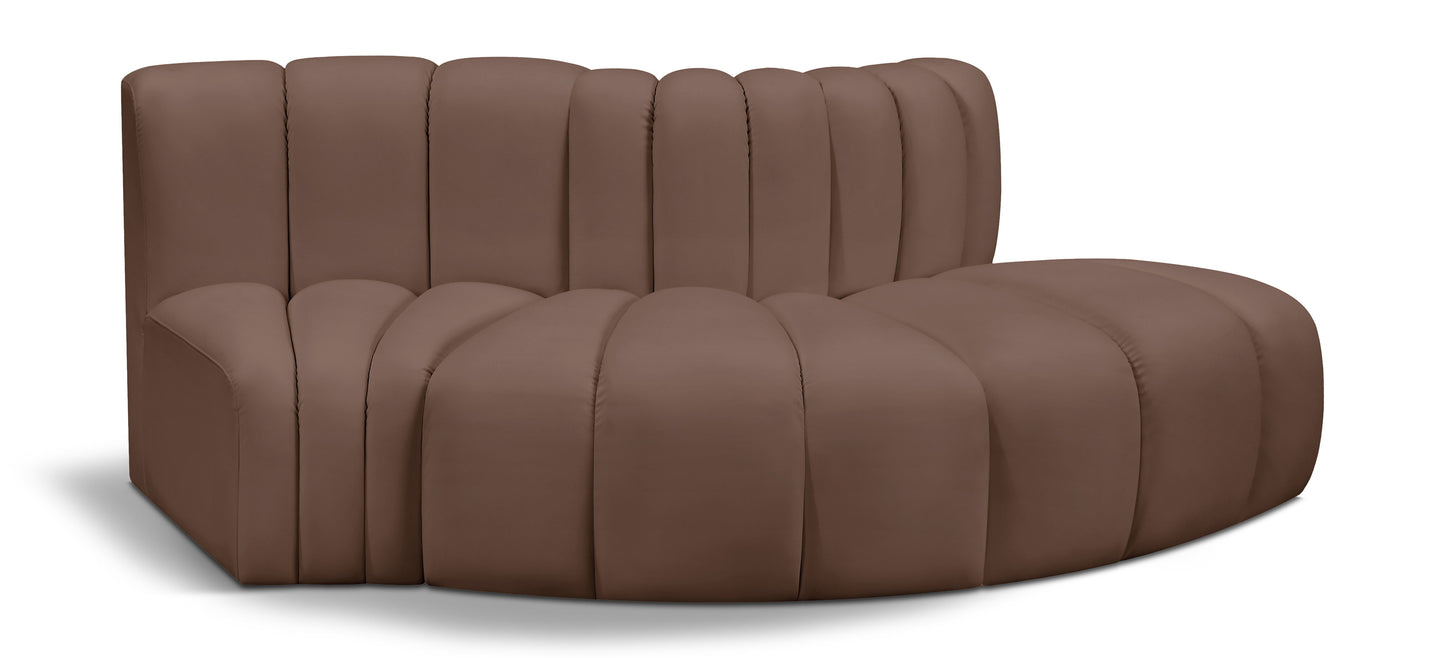 Arc - Faux Leather 3 Piece Modular Sofa