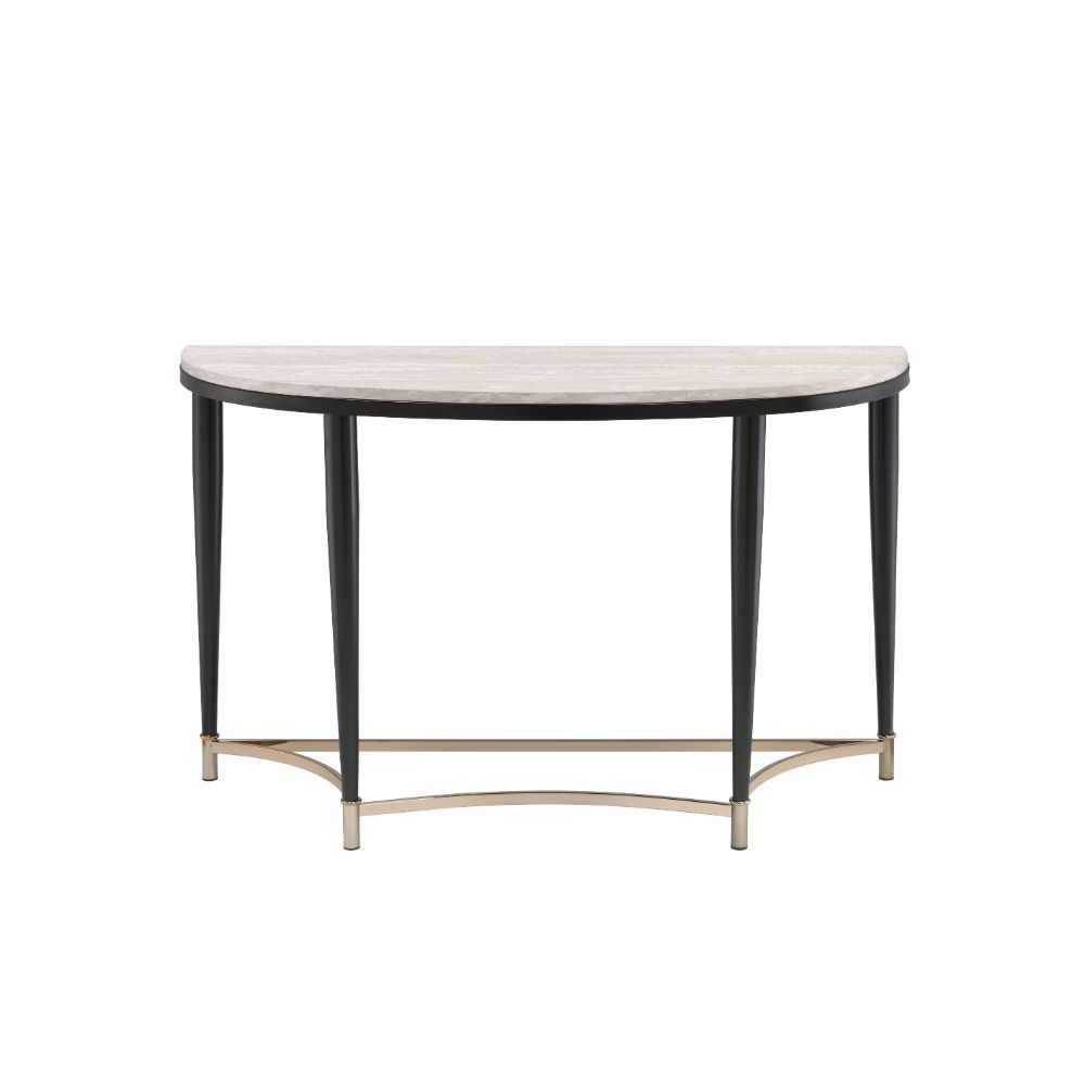 Ayser - Sofa Table - White Washed & Black