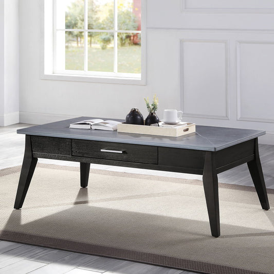 Zemocryss - Coffee Table - Sintered Stone Top & Dark Brown