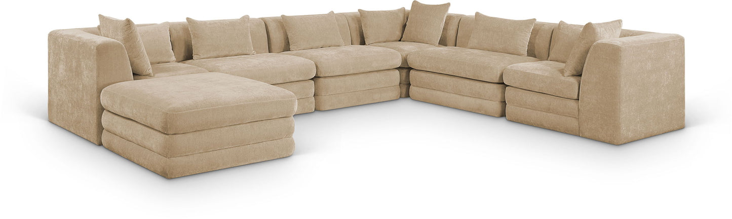 Stellar - 7 Piece Chenille Fabric Upholstered Modular Sectional