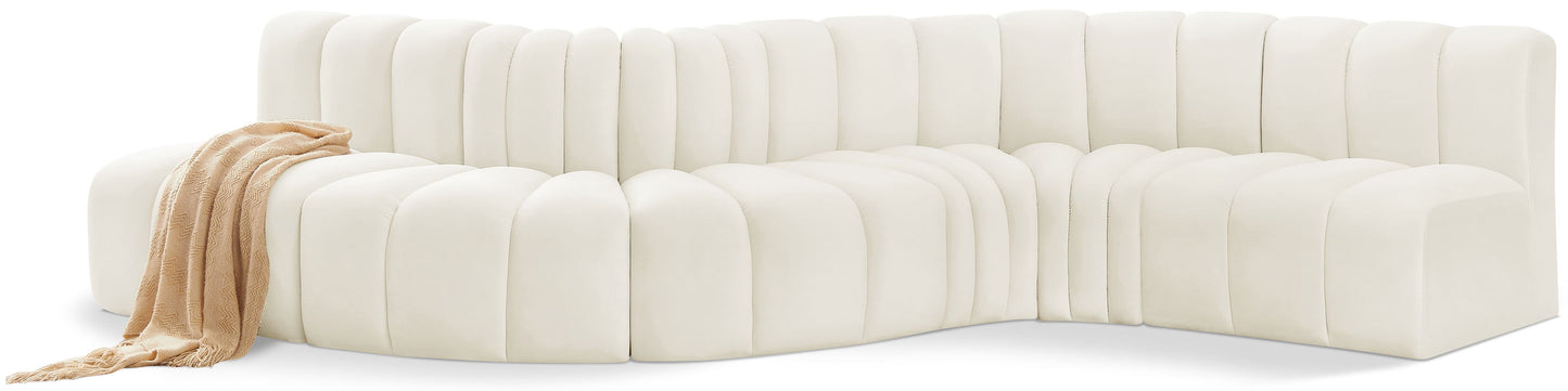 Arc - Velvet 6 Piece Curved Modular Sofa