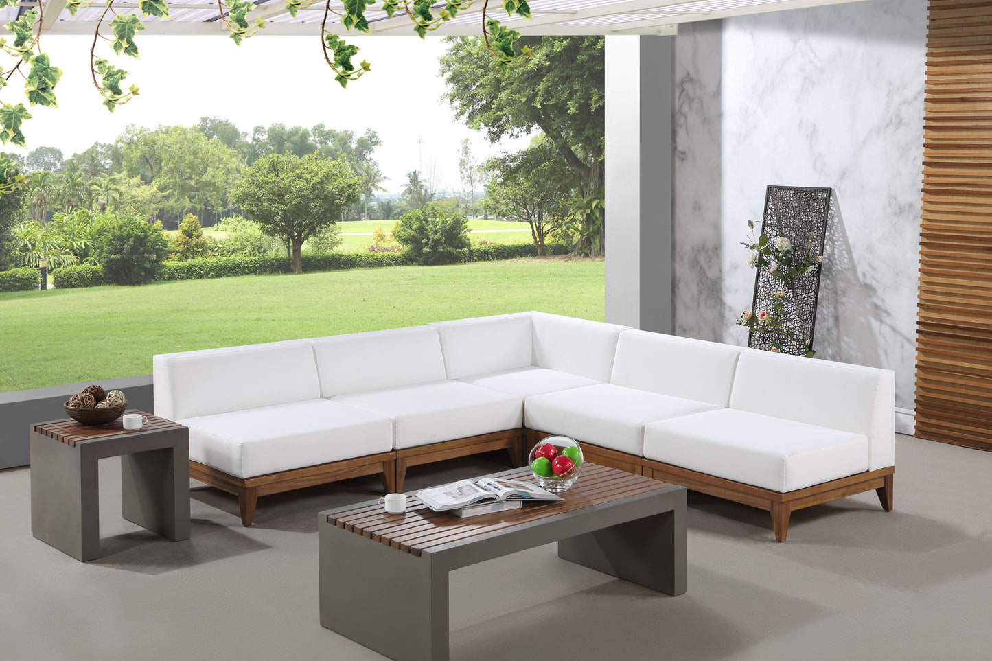 Rio - 5 Piece Fabric Modular Sectional - Off-White