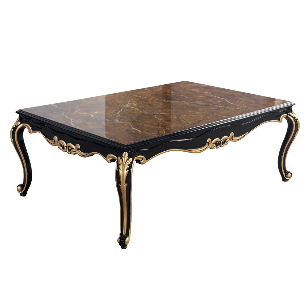 Betria - Coffee Table - Engineered Stone Top, Gold & Black