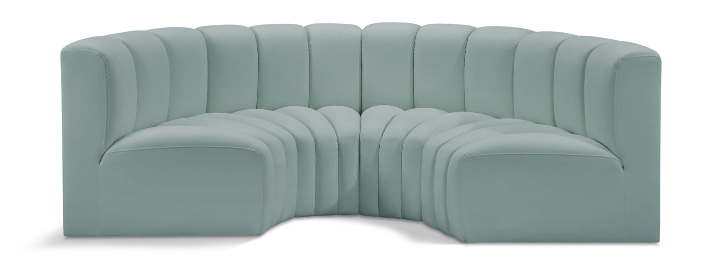 Arc - Faux Leather 4 Piece U-Shaped Modular Sofa