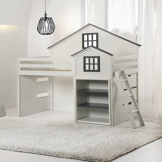 Ratana - Loft Bed - Gray & White