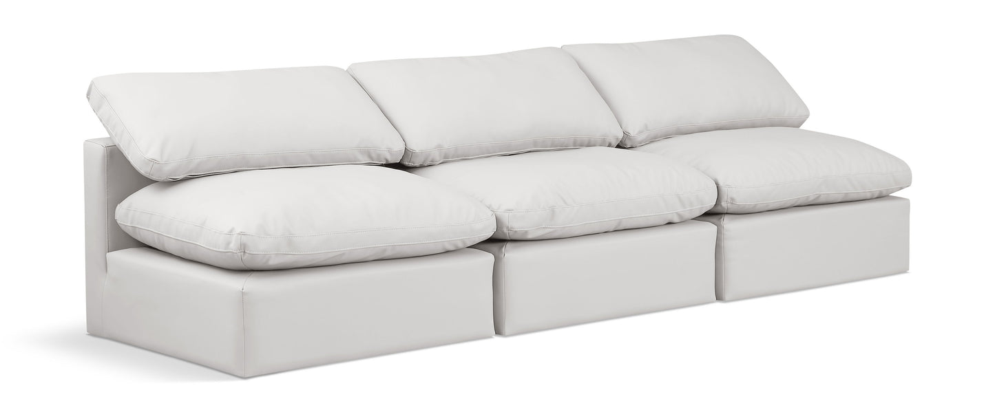 Indulge - Faux Leather 3 Seat Modular Armless Sofa