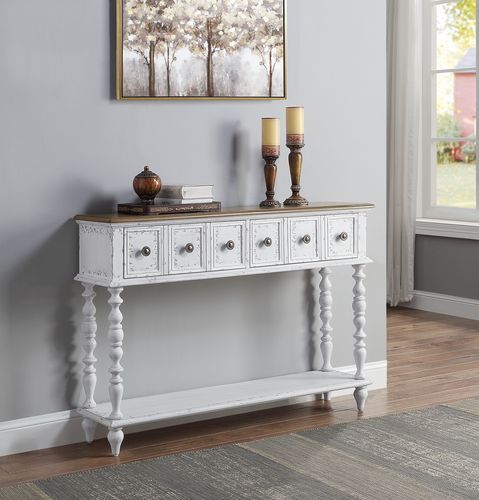 Bence - Console Table - Dark Charcoal & Antique White