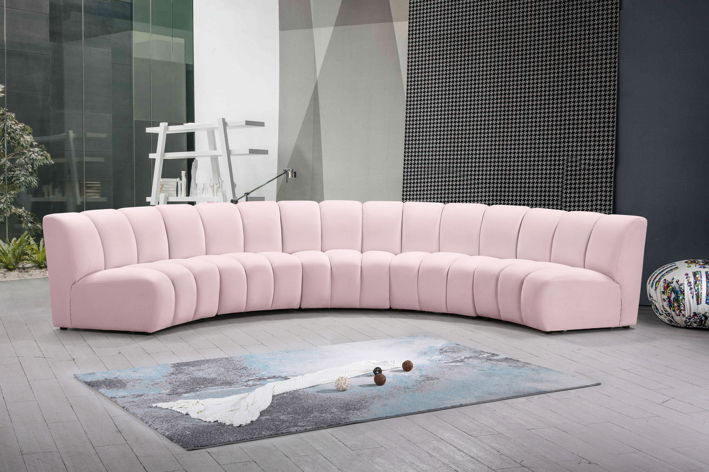 Infinity - 5 Piece Velvet Modular Sectional