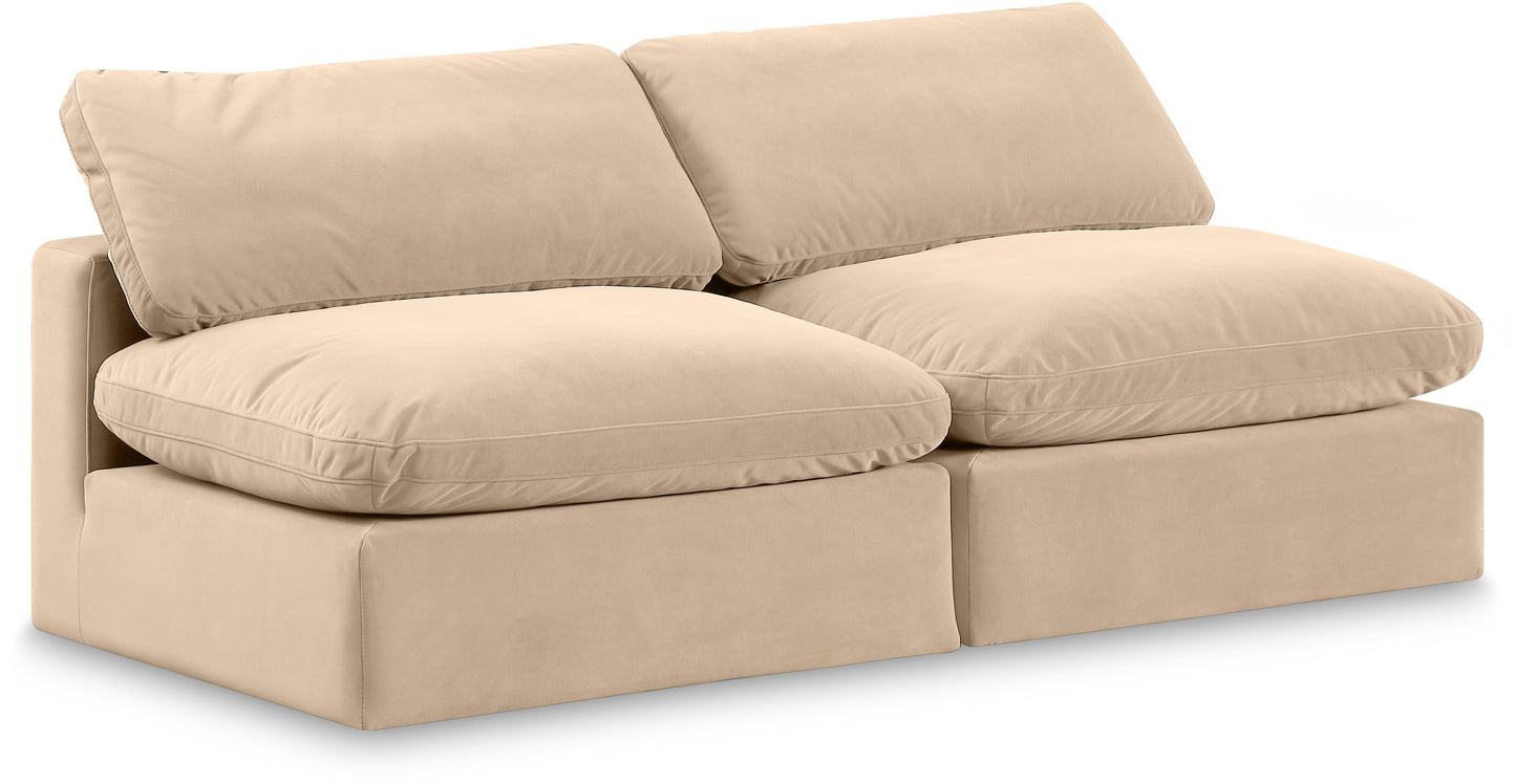 Comfy - Velvet Modular Armless Sofa 2 Seats