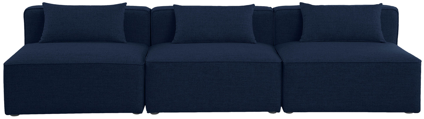 Cube - Linen Modular 3 Seat Armless Sofa