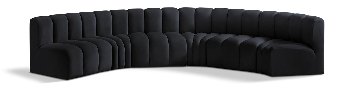 Arc - Velvet 6 Piece U-Shaped Modular Sofa