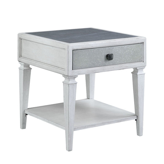 Katia - End Table - Rustic Gray & Weathered White