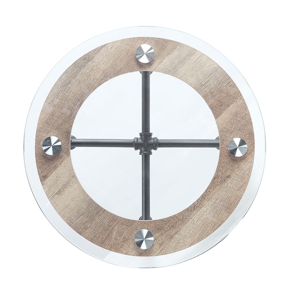 Brantley - End Table - Clear Glass & Sandy Gray