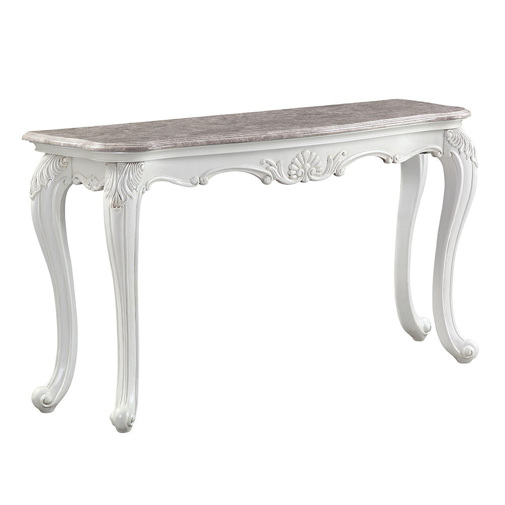 Ciddrenar - Sofa Table - Marble Top & White