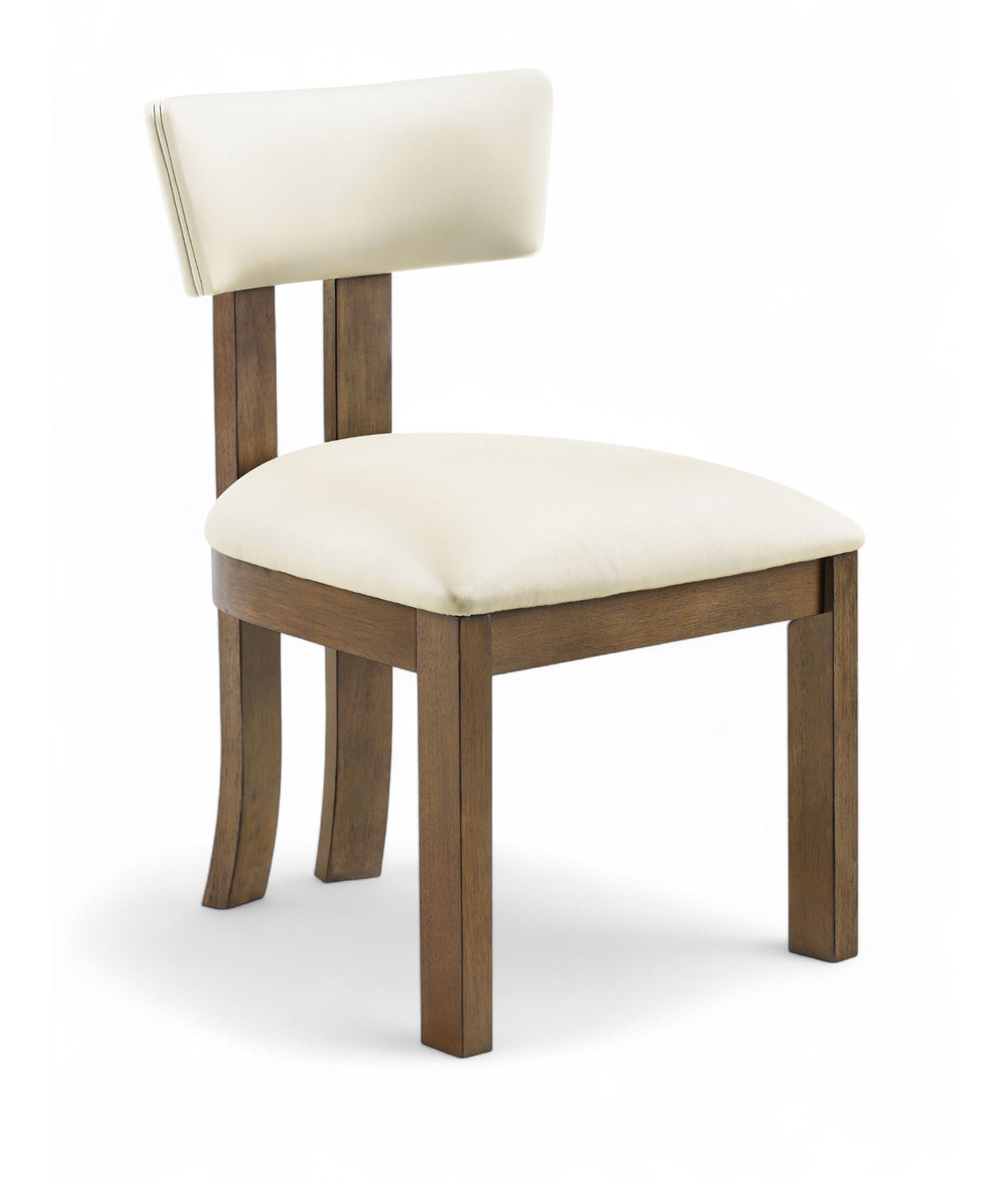 Lavrin - Vegan Leather Upholstered Dining Side Chair (Set of 2) - Walnut Base