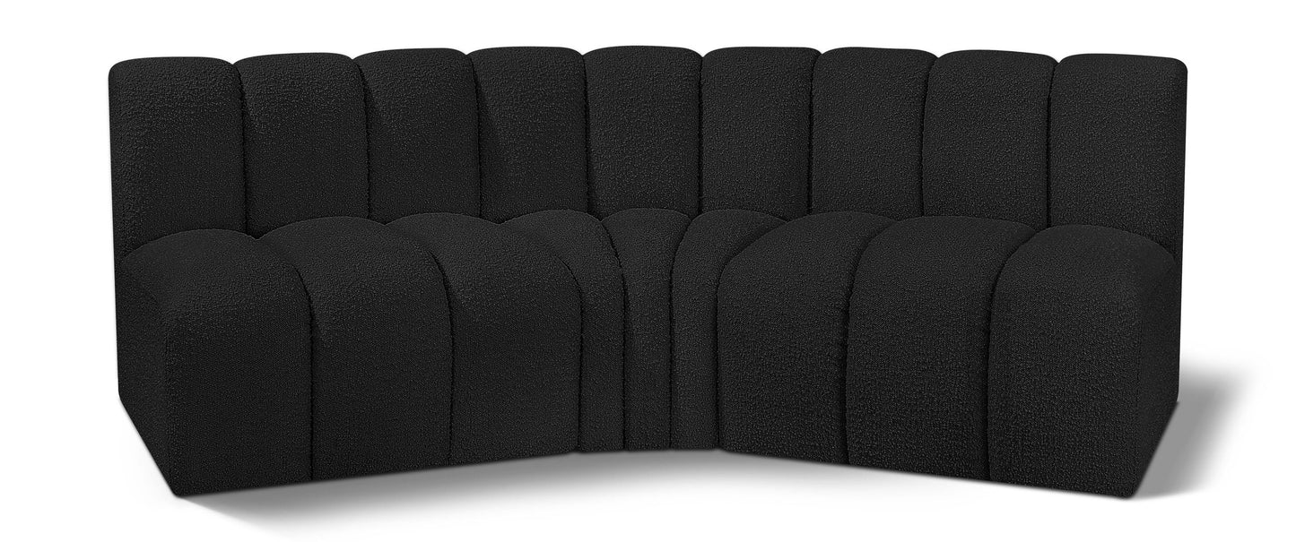 Arc - Boucle Fabric 3 Piece Modular Corner Sofa