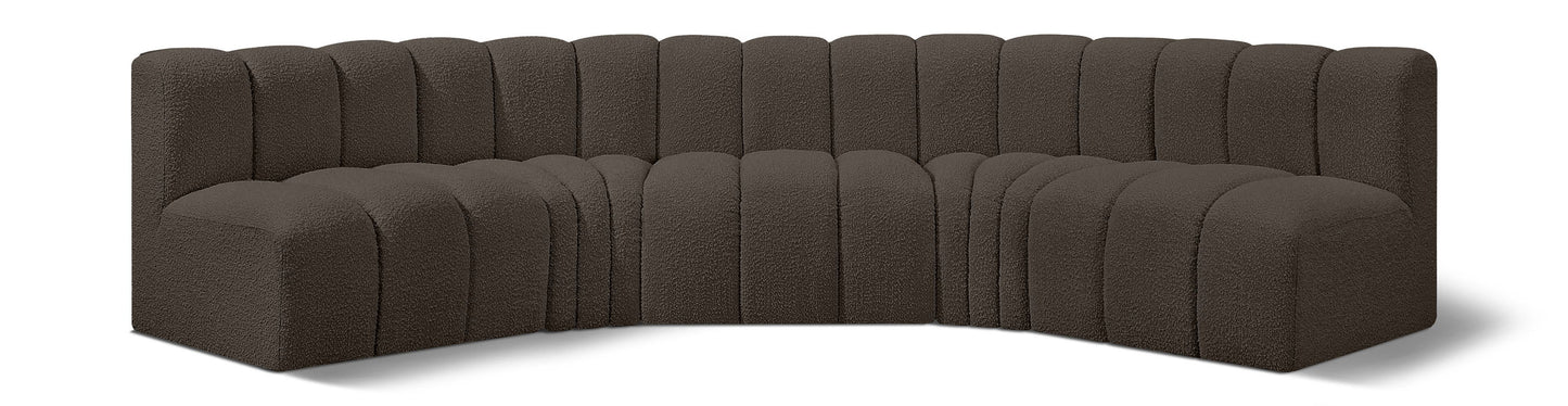 Arc - Boucle Fabric 5 Piece U-Shaped Modular Sofa