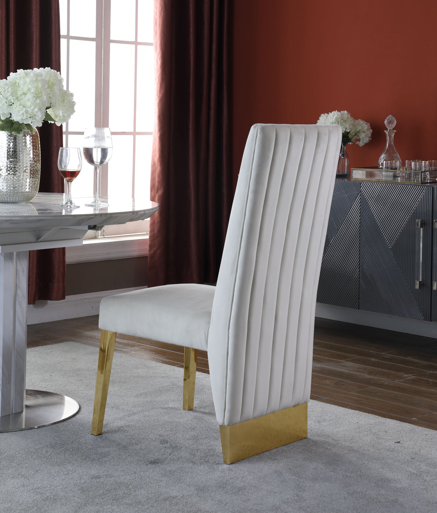 Porsha - Dining Chair with Gold Legs (Set of 2)