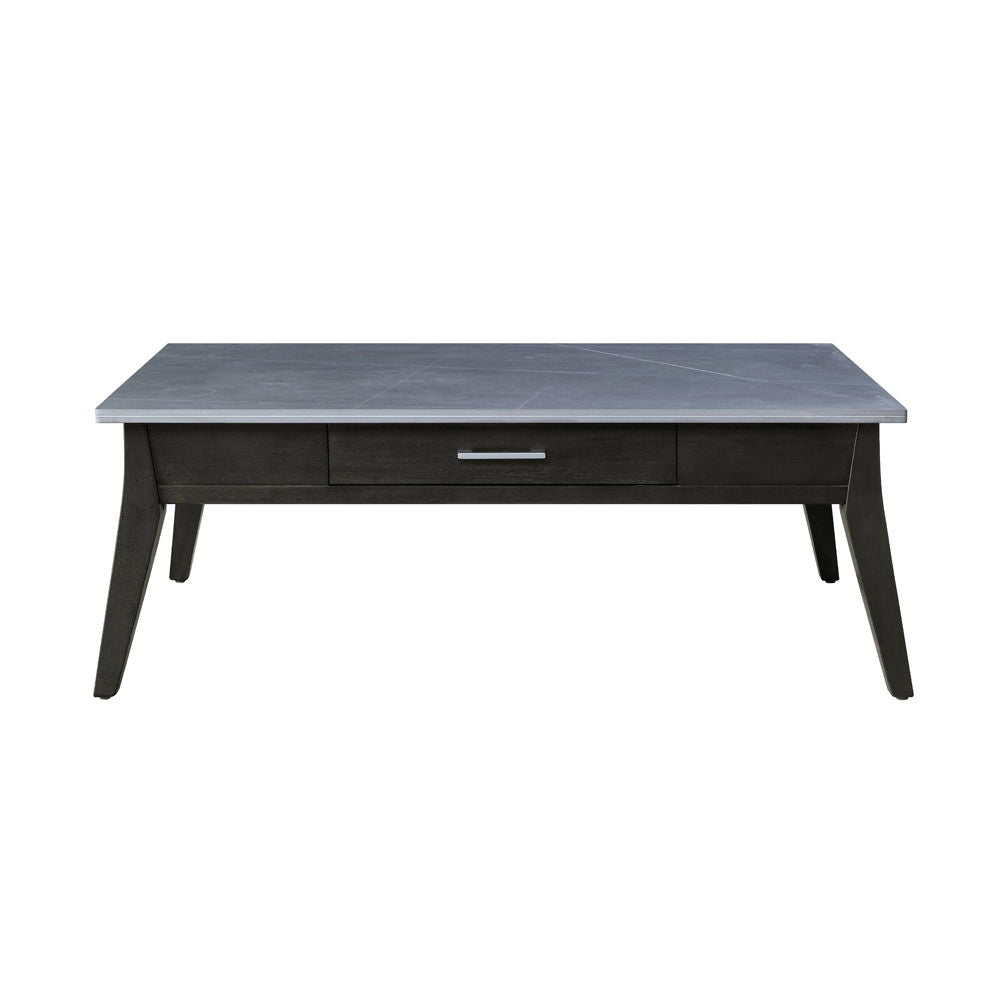 Zemocryss - Coffee Table - Sintered Stone Top & Dark Brown