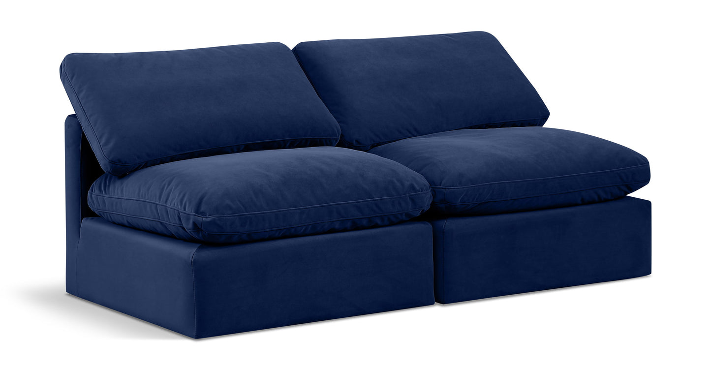 Indulge - Velvet 2 Seat Modular Armless Sofa
