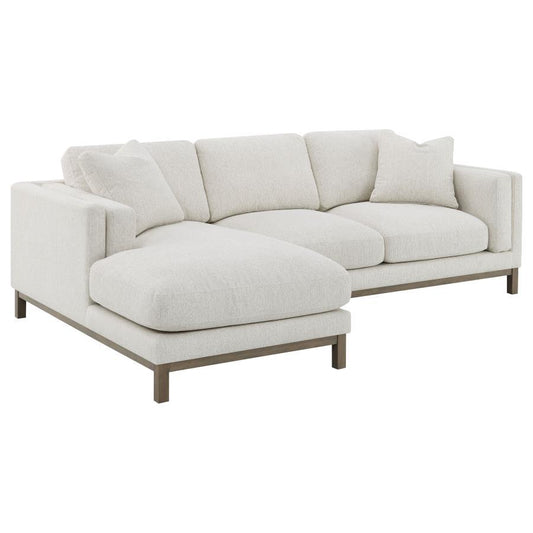 Geneva - Boucle Upholstered Sectional Chaise Sofa - Sand