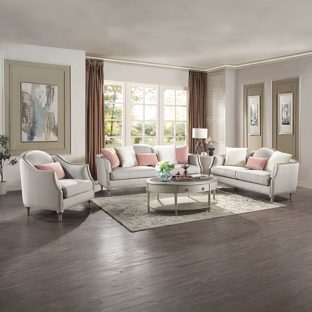 Kasa - End Table - Sintered Stone & Champagne