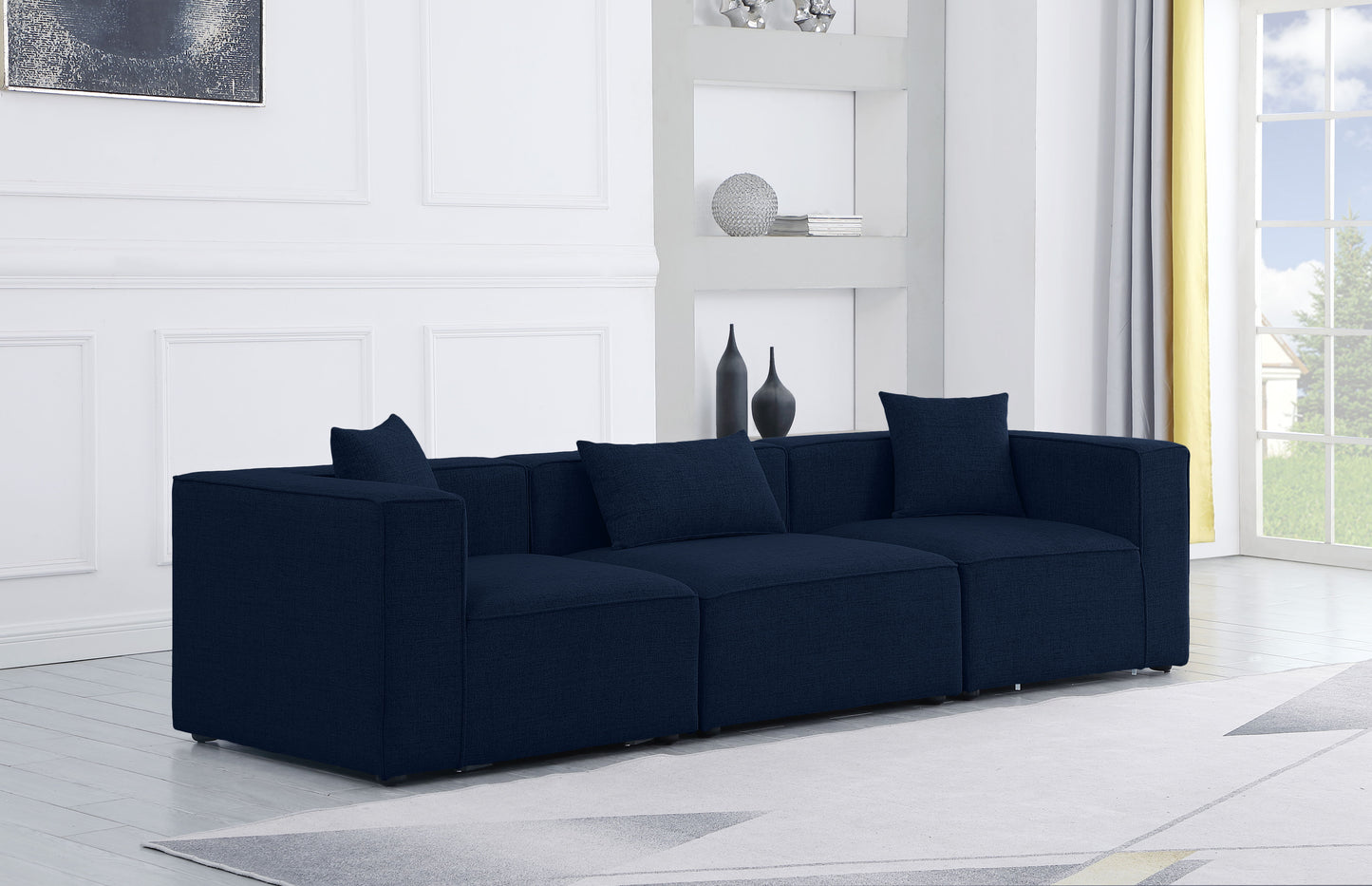 Cube - Linen Modular 3 Seat Sofa