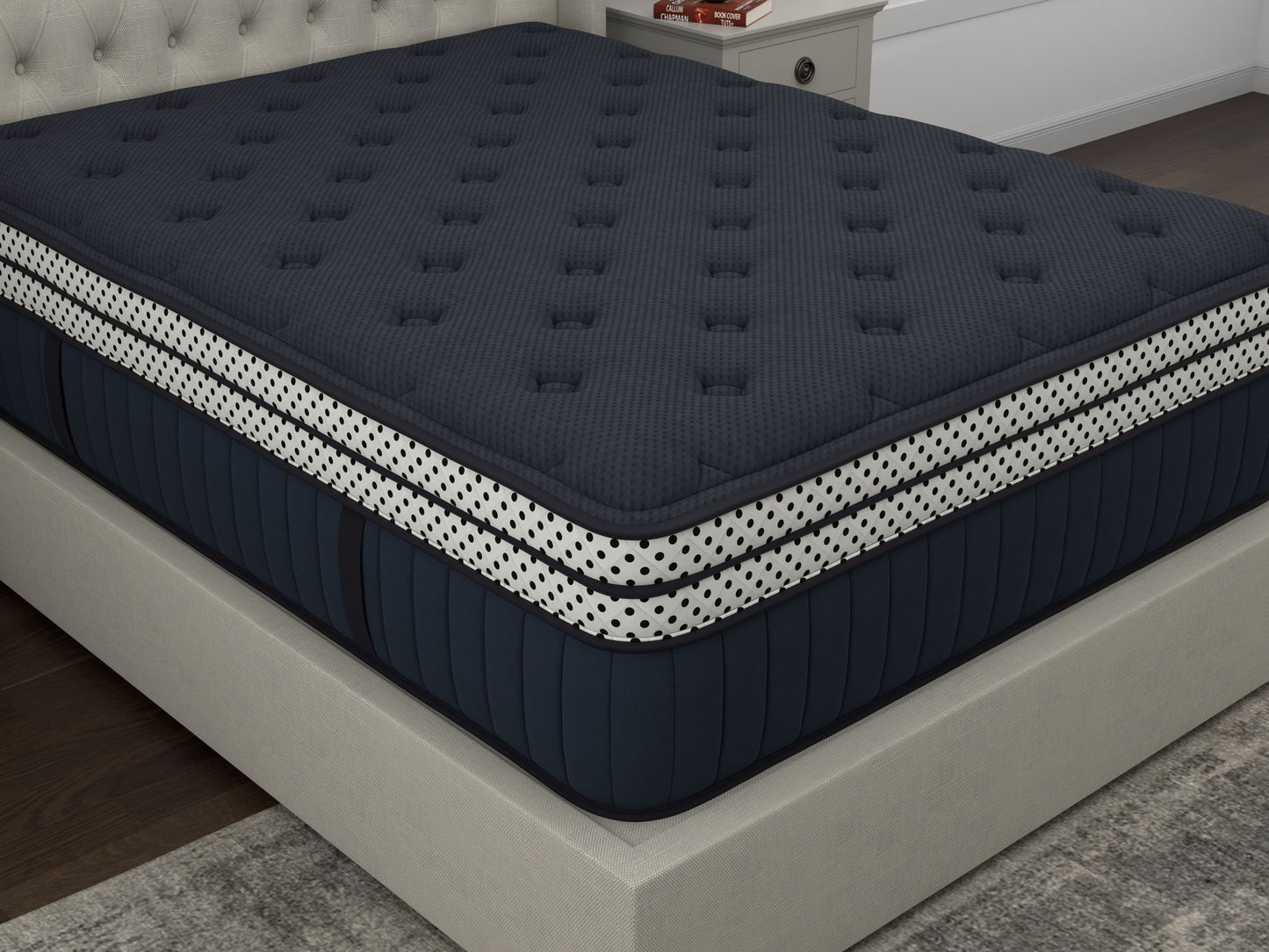 Wink Blue - Firm Double Box Top Hybrid Mattress, Flat