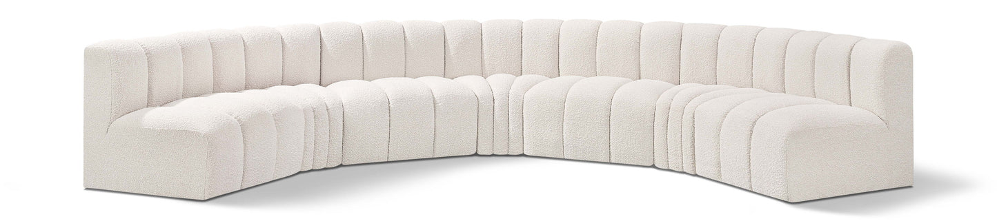 Arc - Boucle Fabric 7 Piece U-Shaped Modular Sofa