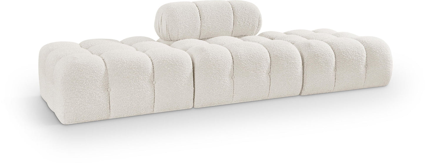 Ames - 3 Piece Boucle Upholstered Modular Sofa With 2 Backless Seats