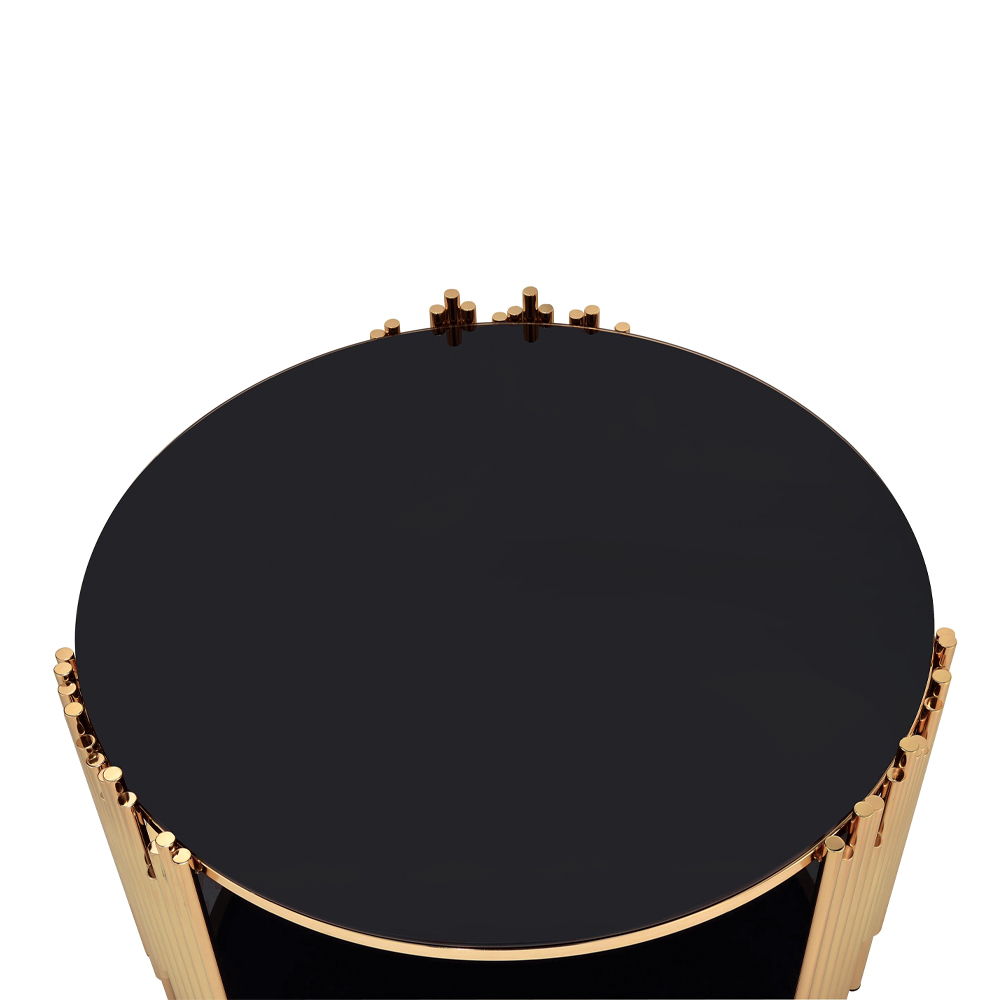 Tanquin - Coffee Table - Black Glass & Gold