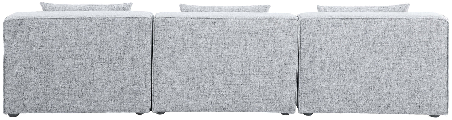Cube - Linen Modular 3 Seat Armless Sofa