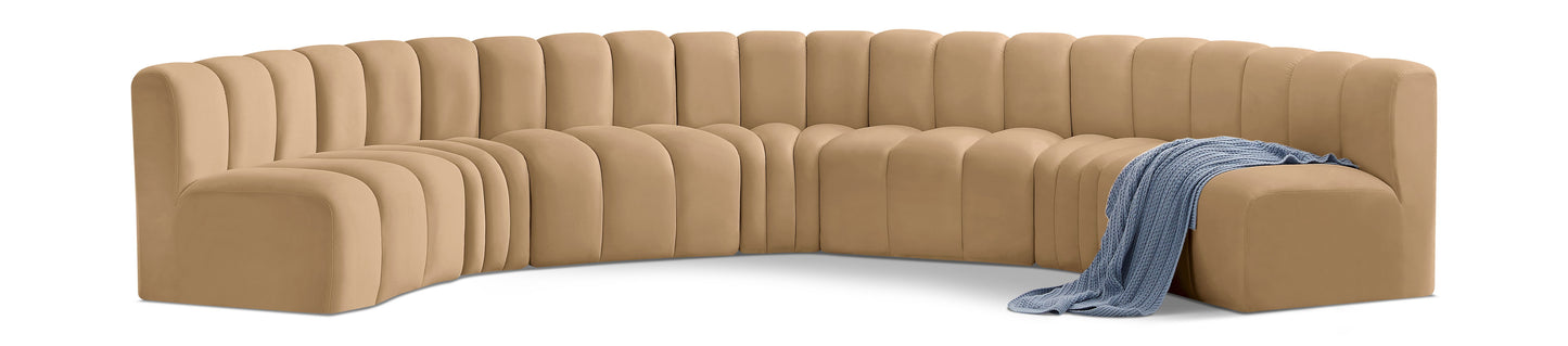 Arc - Velvet 7 Piece U-Shaped Modular Sofa